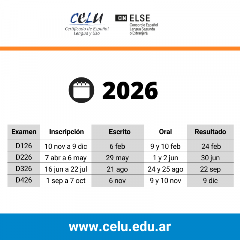 calendario celu 2026